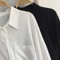 慵懒风宽松衬衫+高腰阔腿长裤套装